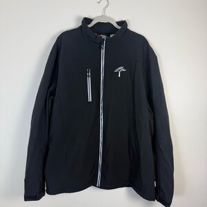 Clique Mens Softshelle Black Jacket sz XXL Zip Up Water Resistant Pocket Outdoor